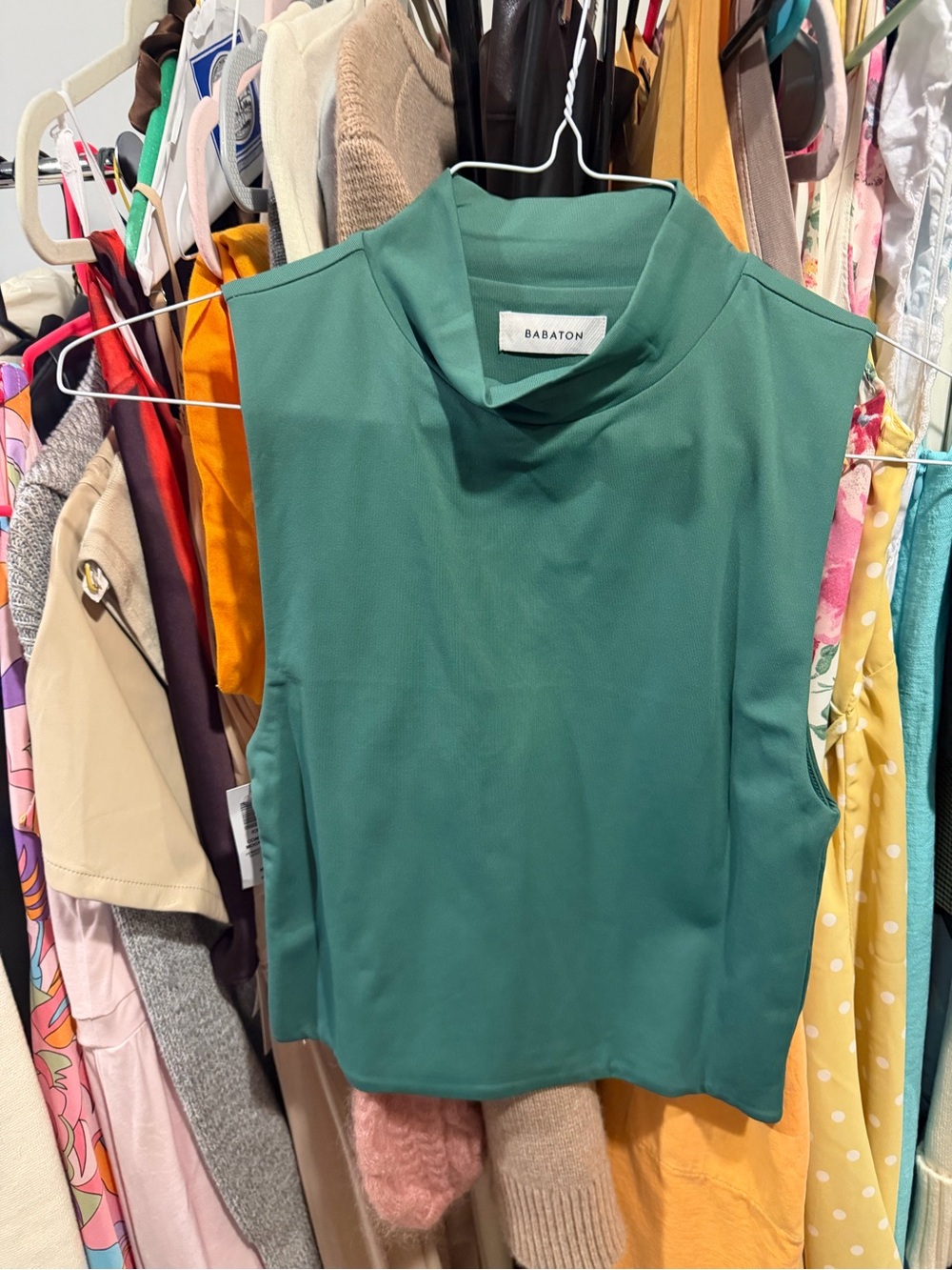 Babaton Teal Sleeveless Mock Neck Top - Picture 2 of 2